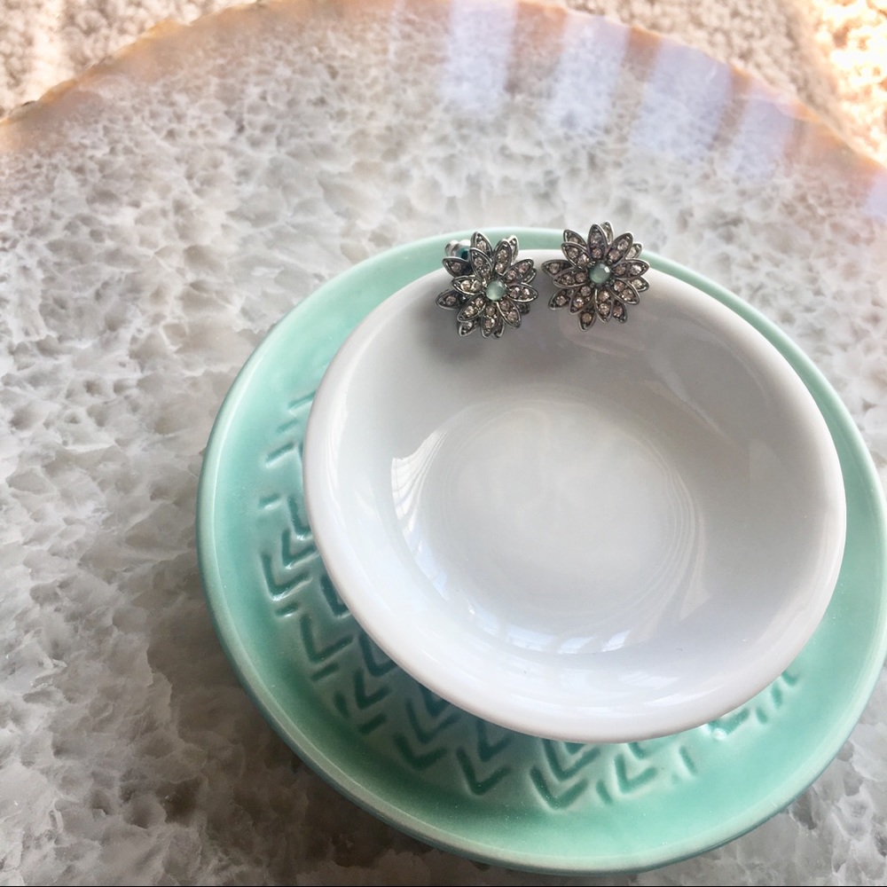 Silver flower earrings